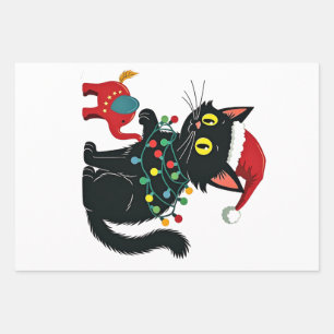 Childless Cat Lady Christmas Kamala Trump Wrapping Paper Sheet