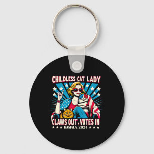 Childless Cat Lady Claws Out  Key Ring