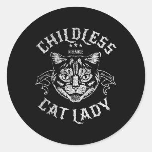 Childless Cat Lady Feminist Voting Classic Round Sticker