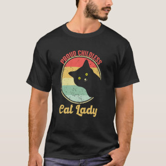 Childless Cat Lady for Cat Mum Women Cat Lady Retr T-Shirt