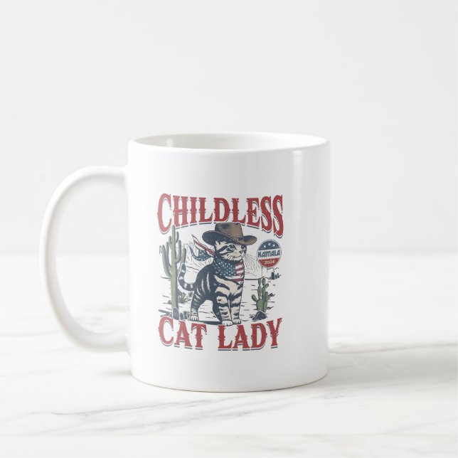 Childless Cat Lady For Kamala Coffee Mug (Left)