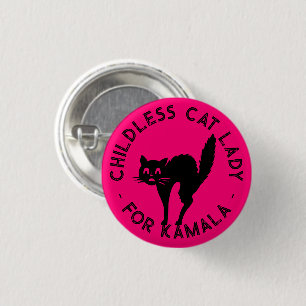 Childless Cat Lady for kamala funny cat hot pink 3 Cm Round Badge