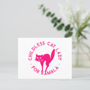 Childless Cat Lady for kamala funny hot pink cat Postcard
