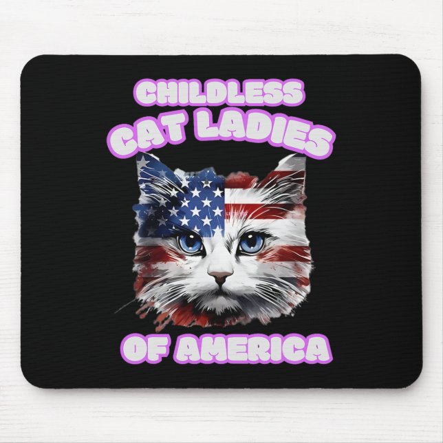Childless Cat Lady For Kamala  Mouse Pad (Front)
