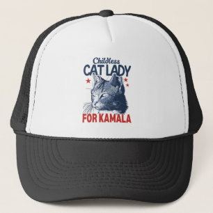 Childless Cat Lady For Kamala Trucker Hat