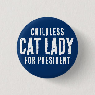 Childless Cat Lady for Pesident Kamala Harris 3 Cm Round Badge
