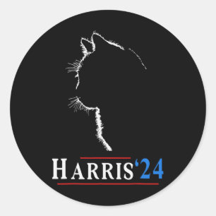 Childless Cat Lady Funny Cat Ladies For Kamala Har Classic Round Sticker