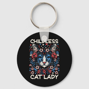 Childless Cat Lady Funny Cat Lover 4  Key Ring