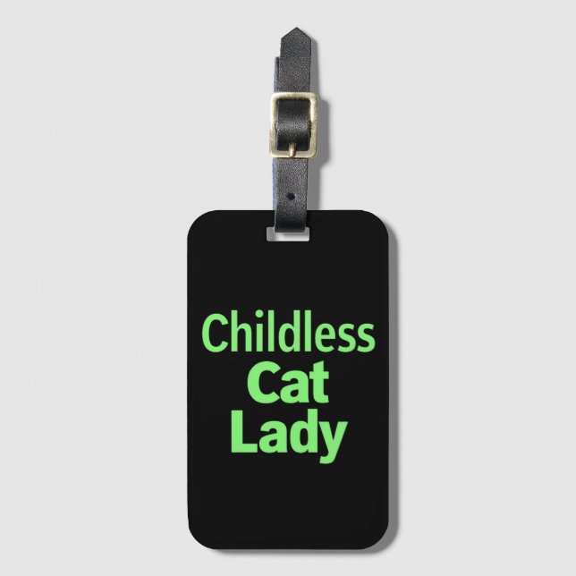 Childless Cat Lady Funny Vote 2024 Luggage Tag (Front Vertical)