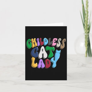 Childless Cat Lady Groovy 80s Cat With Love And Ho Card