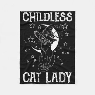 Childless Cat Lady Halloween Cat Shirt For Women  Fleece Blanket