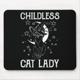 Childless Cat Lady Halloween Cat Shirt For Women Mouse Pad