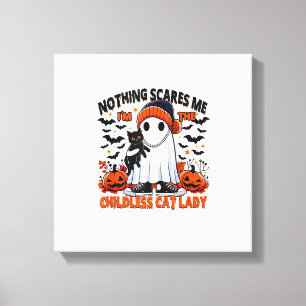 Childless Cat Lady Halloween Spooky Ghost Costume  Canvas Print