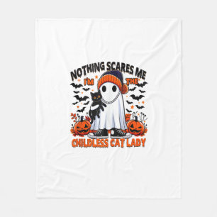 Childless Cat Lady Halloween Spooky Ghost Costume Fleece Blanket