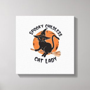 Childless Cat Lady Halloween Spooky Witch Election Canvas Print