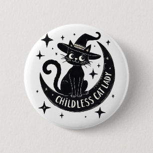 Childless Cat Lady Harris Walz Halloween Pastel 6 Cm Round Badge