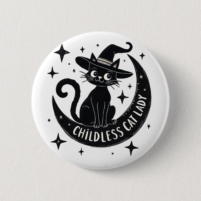 Childless Cat Lady Harris Walz Halloween Pastel 6 Cm Round Badge (Front)