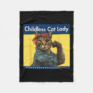 Childless Cat Lady Is Voting Election 2024 Usa Fleece Blanket