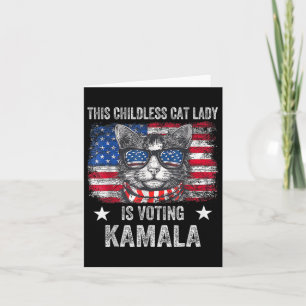 Childless Cat Lady Is Voting Kamala Harris 2024 Us Card