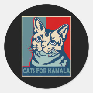 Childless Cat Lady Is Voting Kamala Harris Preside Classic Round Sticker