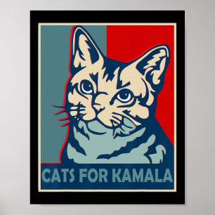 Childless Cat Lady Is Voting Kamala Harris Preside Poster
