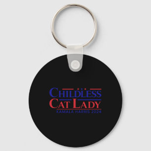 Childless Cat Lady Kamala 2024 Harris Funny Presid Key Ring