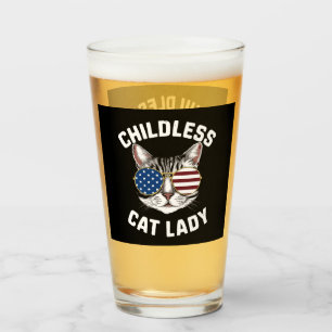 Childless Cat Lady Kamala Harris 2024 Glass