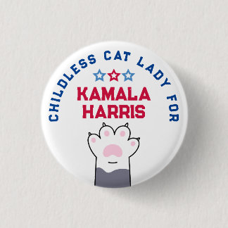 Childless Cat Lady Kamala Harris President 2024 3 Cm Round Badge
