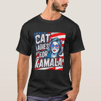 Childless Cat Lady Ladies For Kamala Harris Voting T-Shirt
