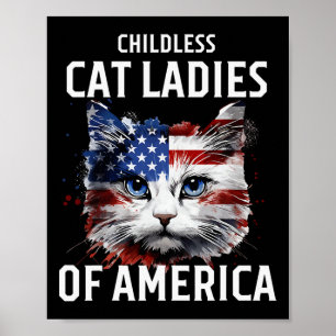 Childless Cat Lady Of America Kamala Harris 2024 U Poster