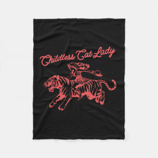 Childless Cat Lady Retro Cowboy Girl Fleece Blanket