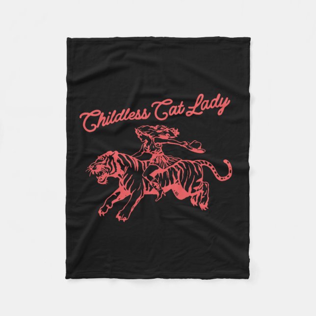 Childless Cat Lady Retro Cowboy Girl  Fleece Blanket (Front)