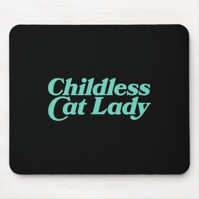 Childless Cat Lady Retro Vibrant  Mouse Pad (Front)