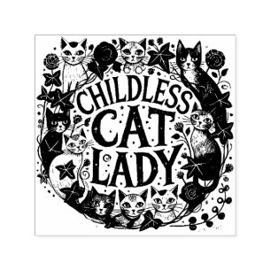 Childless Cat Lady Self-inking Stamp