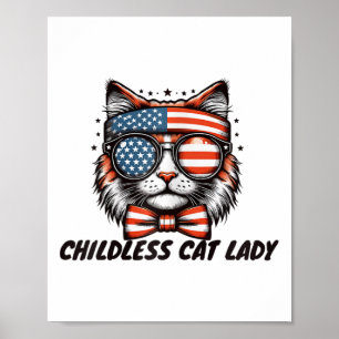 Childless Cat Lady Shirt Childless Cat Lady Poster