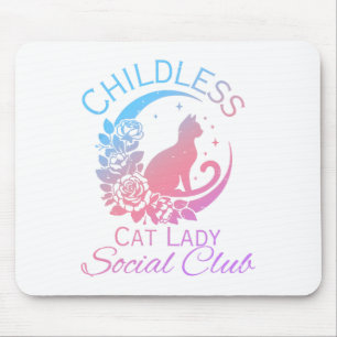 Childless Cat Lady Social Club Meme Cat Kamala Mouse Pad
