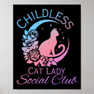 Childless Cat Lady Social Club Meme Cat Kamala  Poster