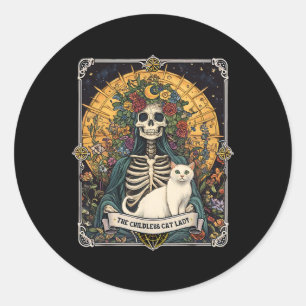 Childless Cat Lady Tarot Card 1 Classic Round Sticker