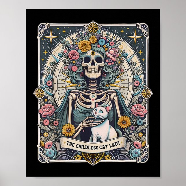 Childless Cat Lady Tarot Card  Poster (Front)