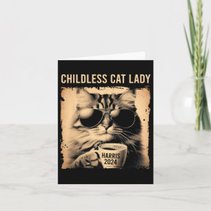 Childless Cat Lady Vintage - Coffee Cat Kamala 202 Card