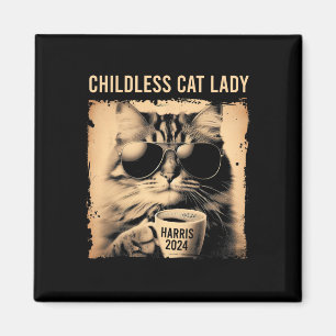 Childless Cat Lady Vintage - Coffee Cat Kamala 202 Magnet
