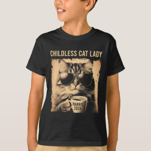 Childless Cat Lady Vintage - Coffee Cat Kamala 202 T-Shirt