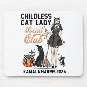 Childless Cat Lady Vote Halloween Witches Feminist Mouse Pad