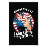 Childless Cat Lady Vote Vintage Rosie The Rivete