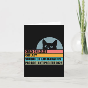 Childless Cat Lady Voting For Kamala Harris Card