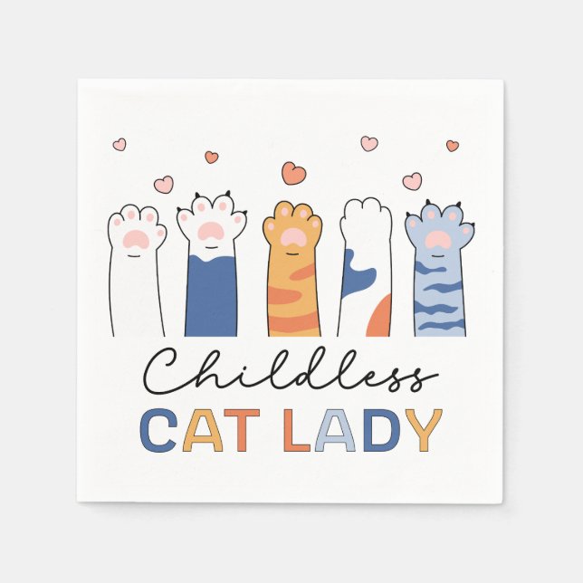 Childless Cat Lady Voting Kamala Harris President Napkin (Front)