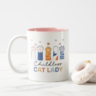 Childless Cat Lady Voting Kamala Harris President Two-Tone Coffee Mug