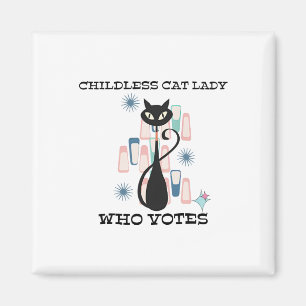 Childless Cat Lady Who Votes Mid-century Cats 50s Magnet