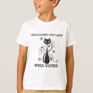 Childless Cat Lady Who Votes Mid-century Cats 50s T-Shirt