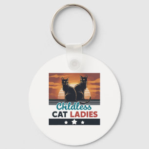 Childless Cat Lady Women's Vote Vintage Childless Key Ring